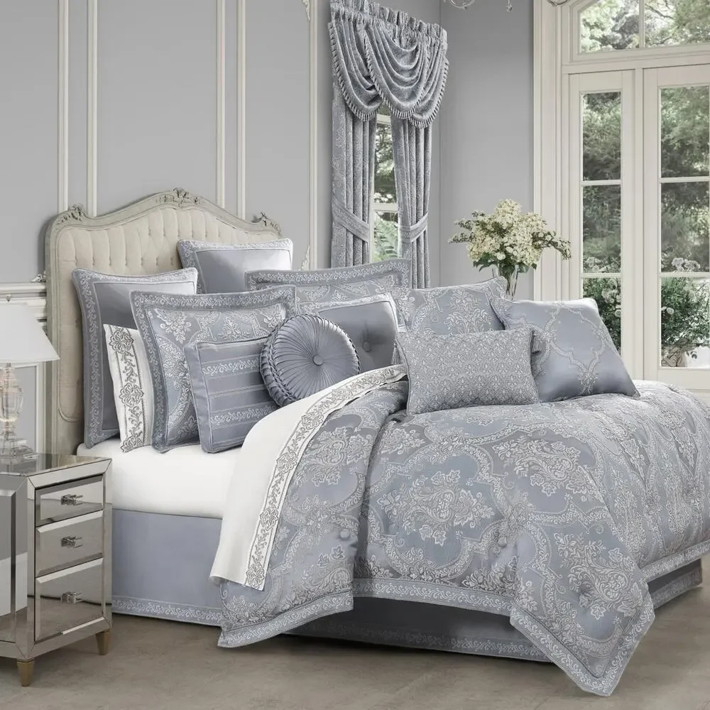 J Queen New York Sondra Powder Blue Euro Sham New Open 26x26 Square Cover $84